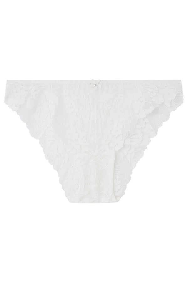 Womensecret Classic white microfibre and lace panty 