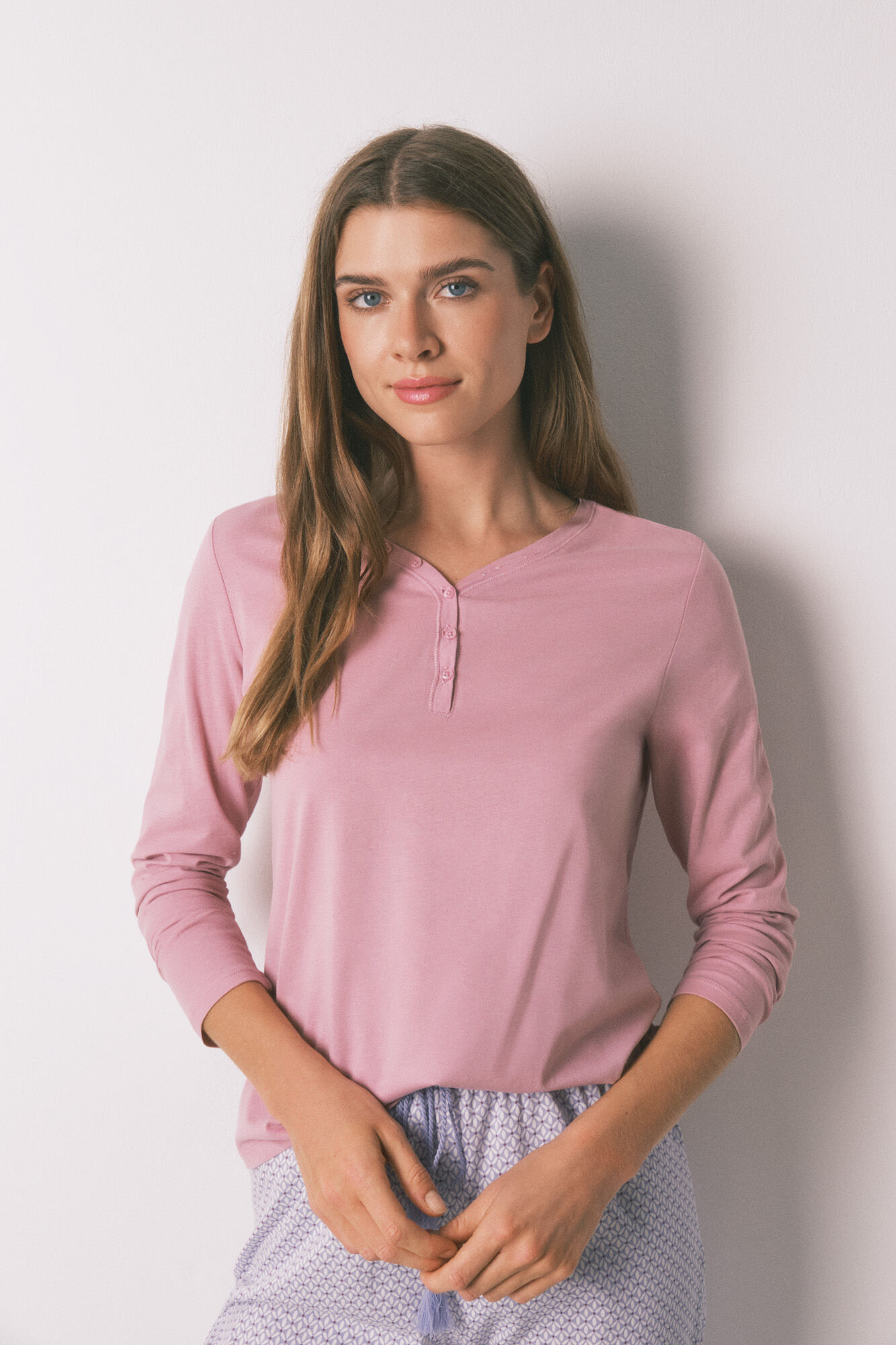 Women'secret Pink brushed cotton long sleeve T-shirt