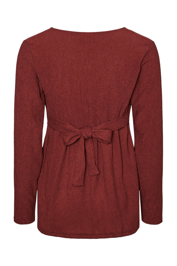 Mamalicious Top de maternity e amamenta&ccedil;&atilde;o de manga comprida  castanho