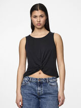 Pieces Sleeveless top with sleeve detail black