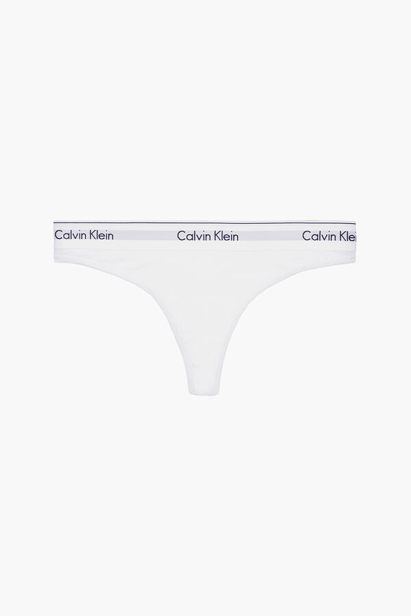 Womensecret Modern Cotton elasticated waist thong fehér