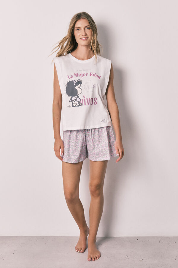 Women'secret Mafalda cotton short pyjamas beige