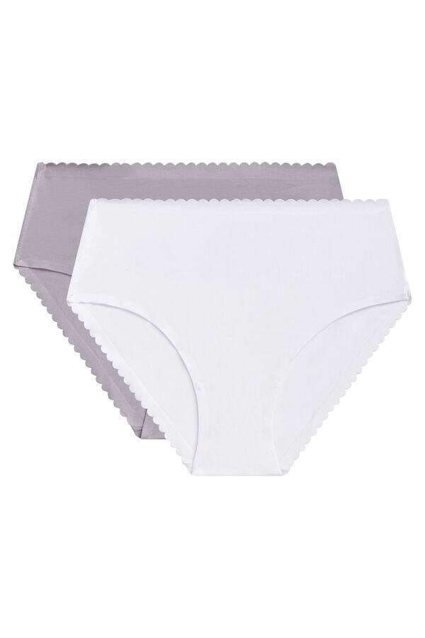 DIM Pacote de 2 cuecas de algod&atilde;o de cintura alta da linha Body Touch Cotton  multicolour