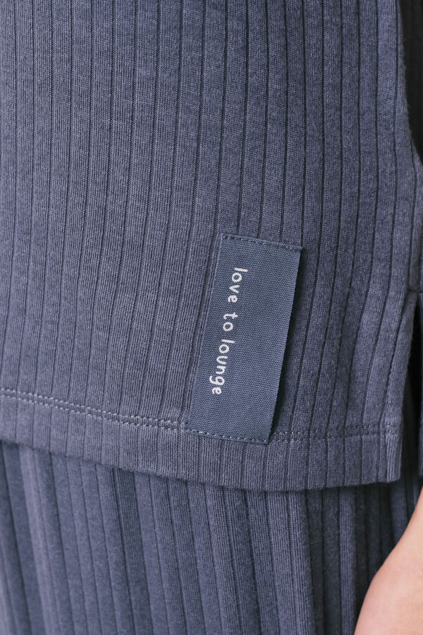 Women'secret Plava mekana viskozna kapri pidžama Plava