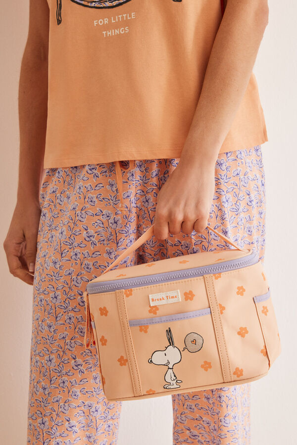 Womensecret Velika narančasta toaletna torbica sa Snoopyjem Narančasta