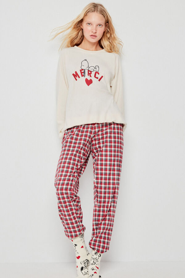 Gisela Pijama polar Snoopy beige