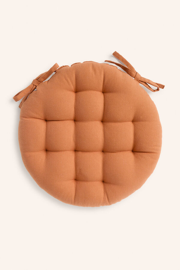 Calma House Gavema round washable earth-coloured cotton seat cushion Narandžasta