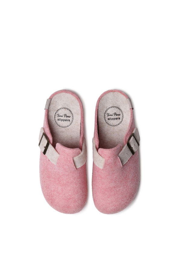 Toni Pons Women's Clog-Style Slipper in Felt pink