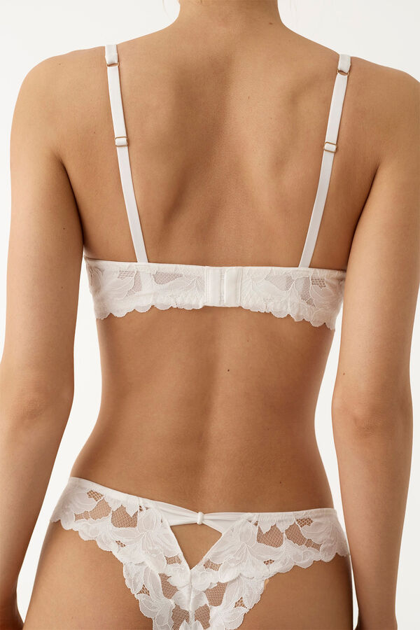 Promise White lace padded bra beige