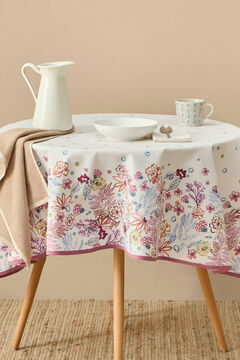 Womensecret Runde Tischdecke Fleckschutz Blumen und Blätter mit Print