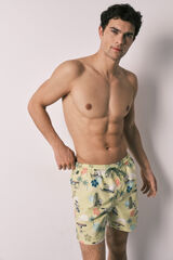 Women'secret Snoopy tropical print men's swimwear green