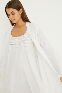 Womensecret Robe de chambre mi-longue « maternity » blanche blanc