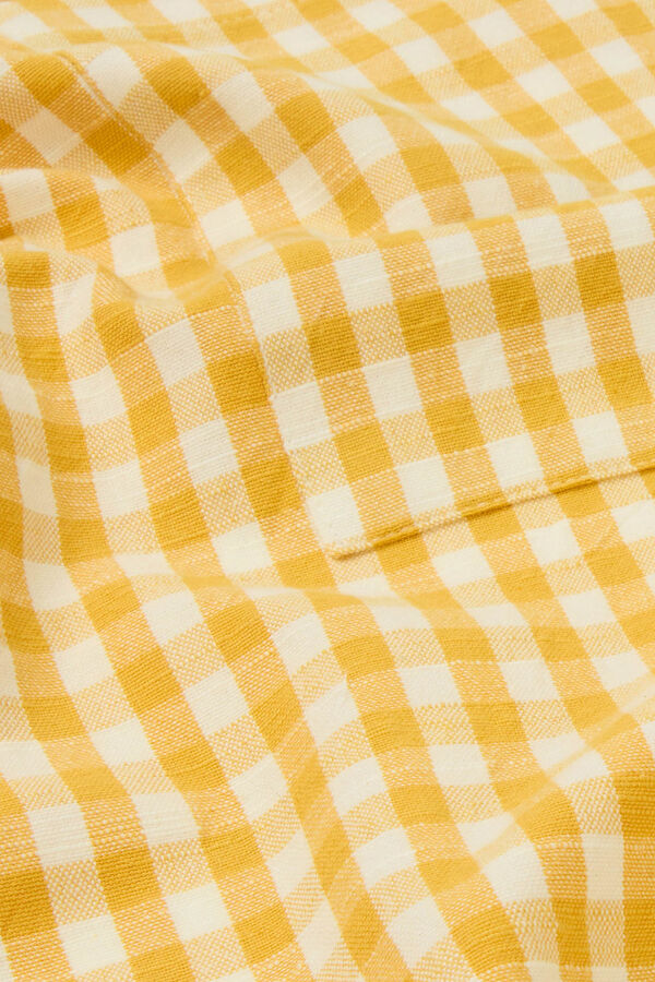 Textura Delantal algod&oacute;n cuadros vichy amarillo