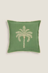 Womensecret Embroidered palm tree cushion cover vert