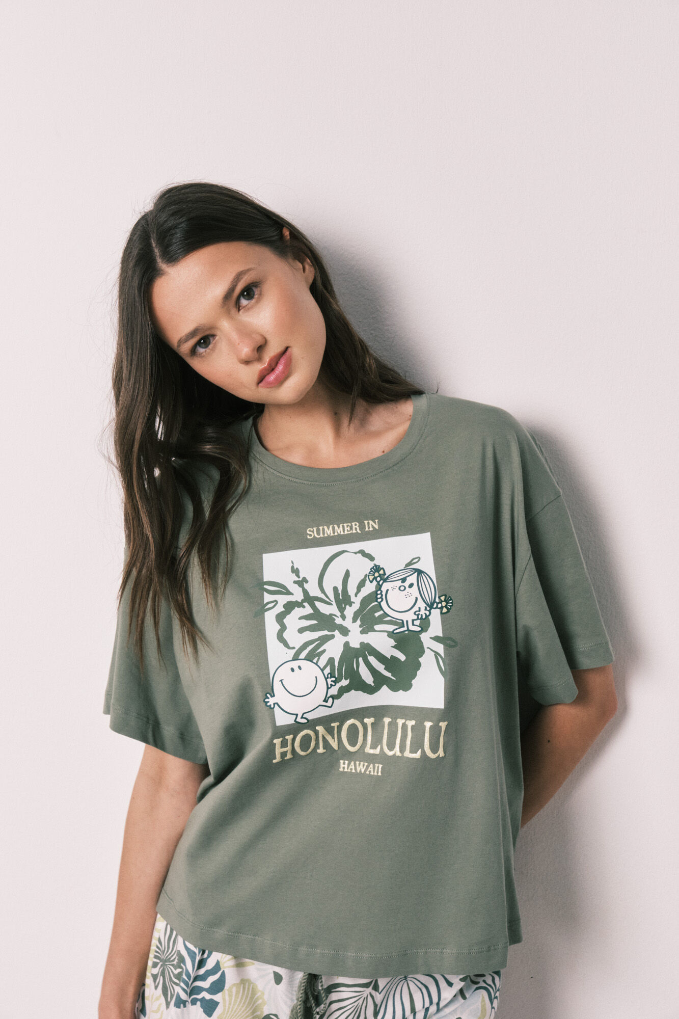 Women'secret Pijama corto manga corta verde Little Miss&trade;