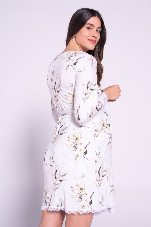 Womensecret Maternity printed robe with lace S uzorkom