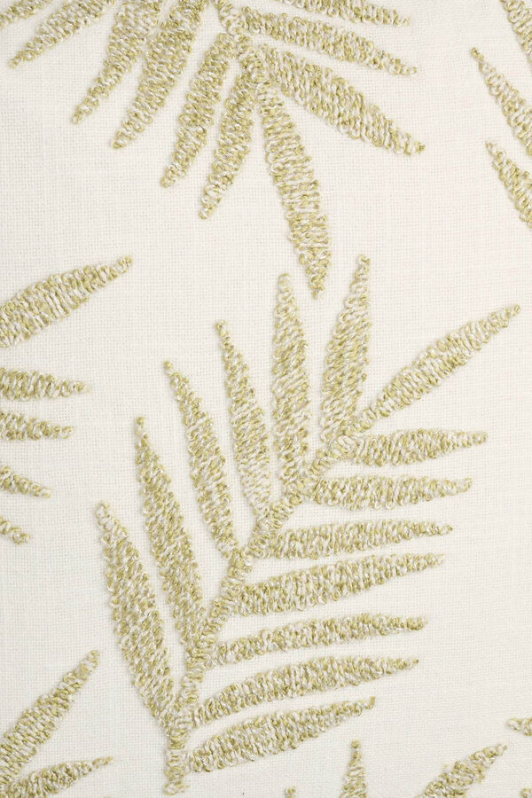 Womensecret Embroidered palm tree cotton cushion cover Kaki
