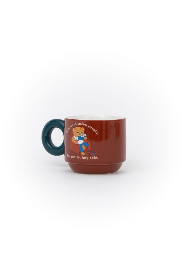 Mr. Wonderful Stackable mug - Leaving the cave is hard. Luckily, there's coffee. printed