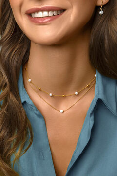 Womensecret Collar Single Pearl Plata Baño Oro printed