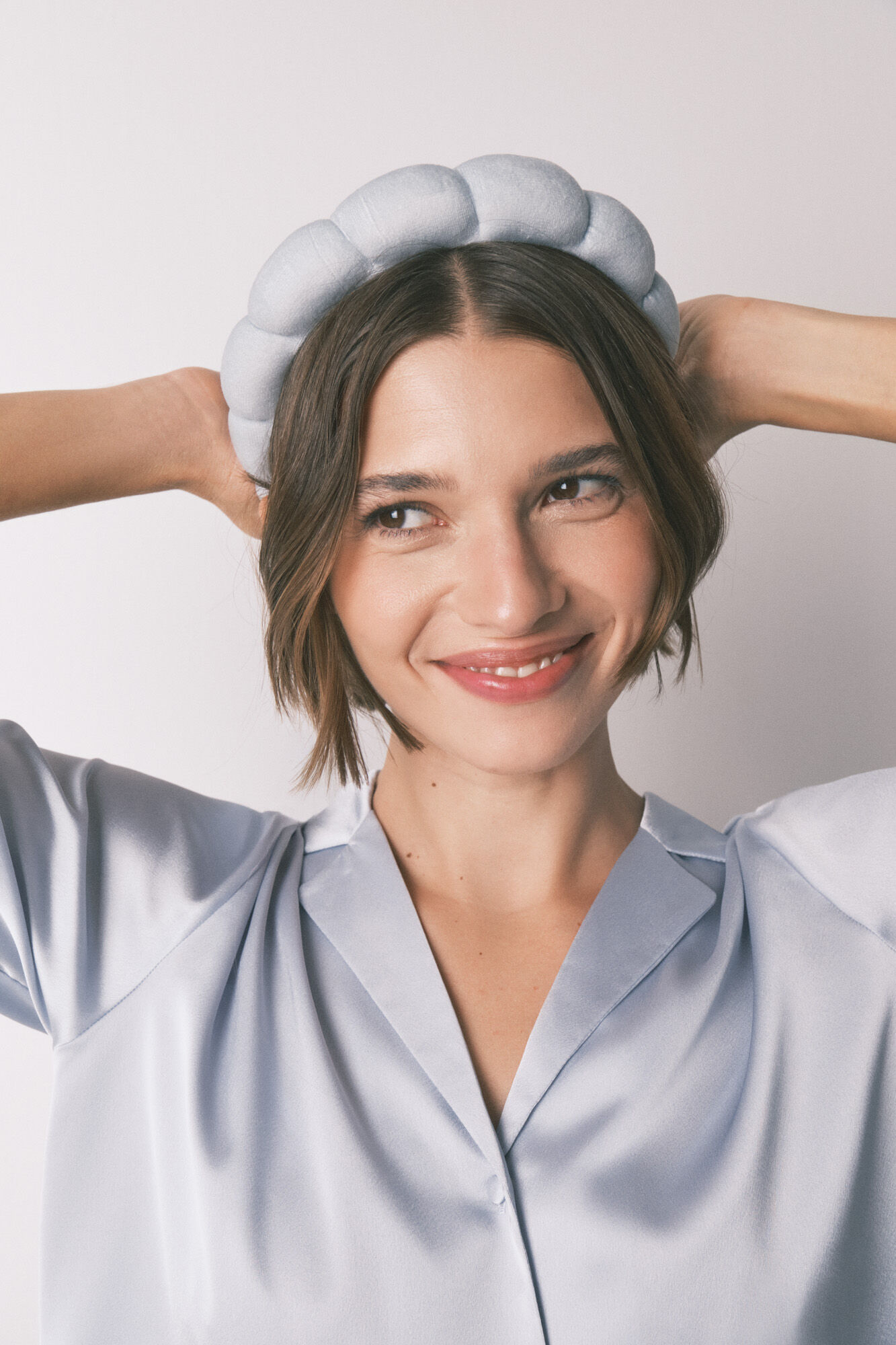 Women'secret Blue puffer velvet headband