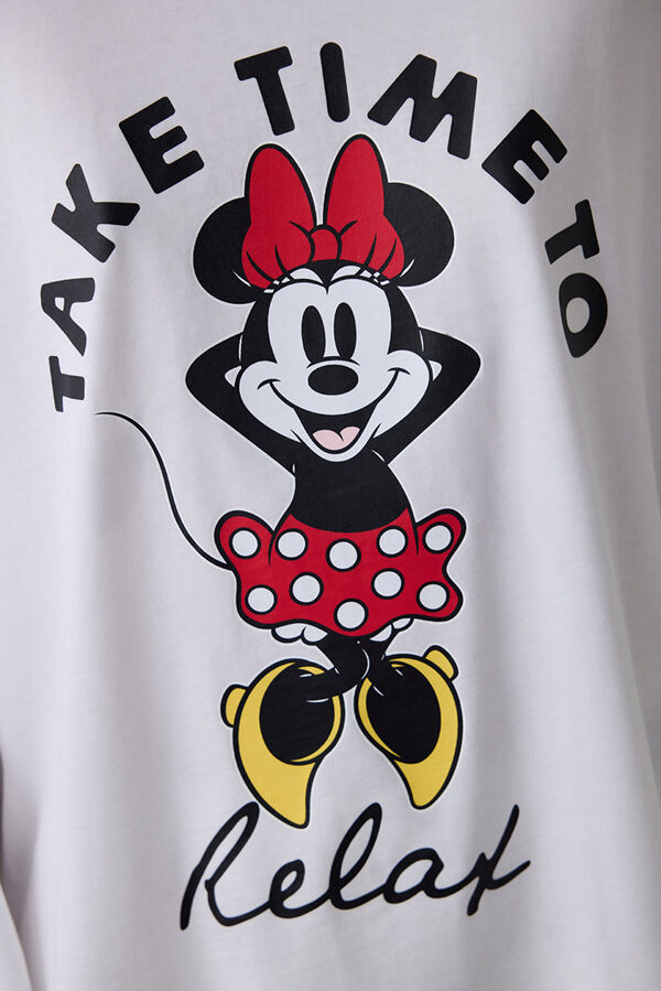 Penti Conjunto de pijama de manga larga con estampado de Mickey Mouse blanco