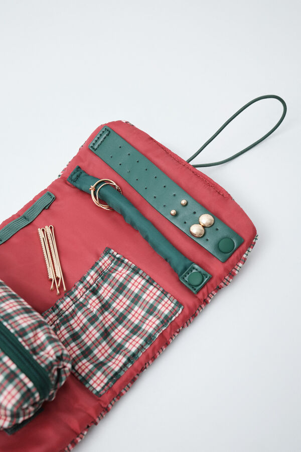 Women'secret Red quilted plaid jewellery box printed