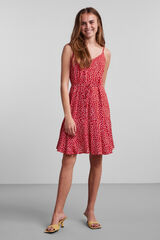 Pieces Kurzes Tr&auml;gerkleid Rot