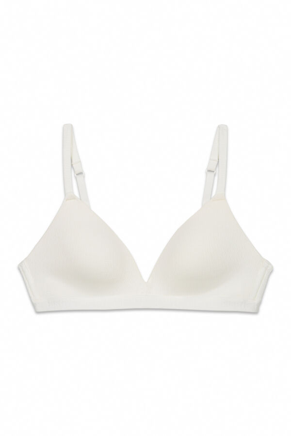HI&BYE White padded triangle bra beige