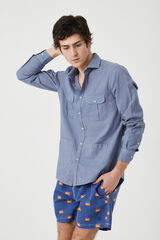 Kiff-Kiff Swimsuit with crab print blue