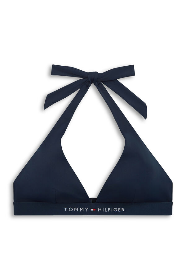 Tommy Hilfiger Top bikini tipo halter azul