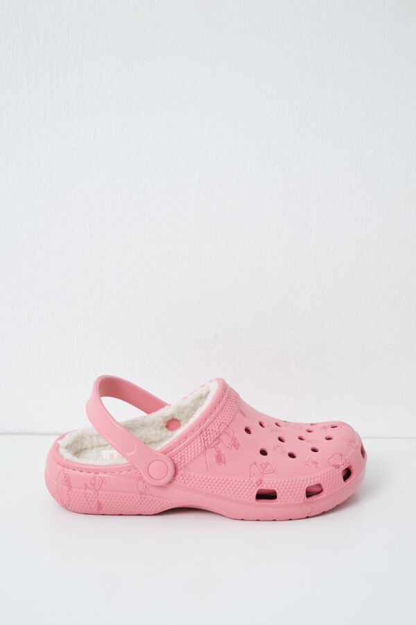 Women'secret Snoopy lined clog slippers pink