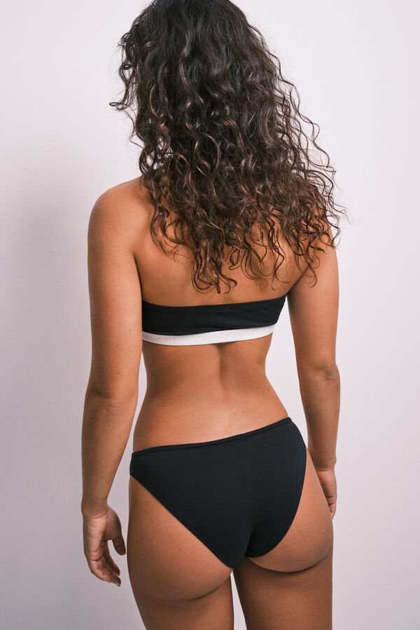 HI&BYE Black cotton 3-pack classic panties black