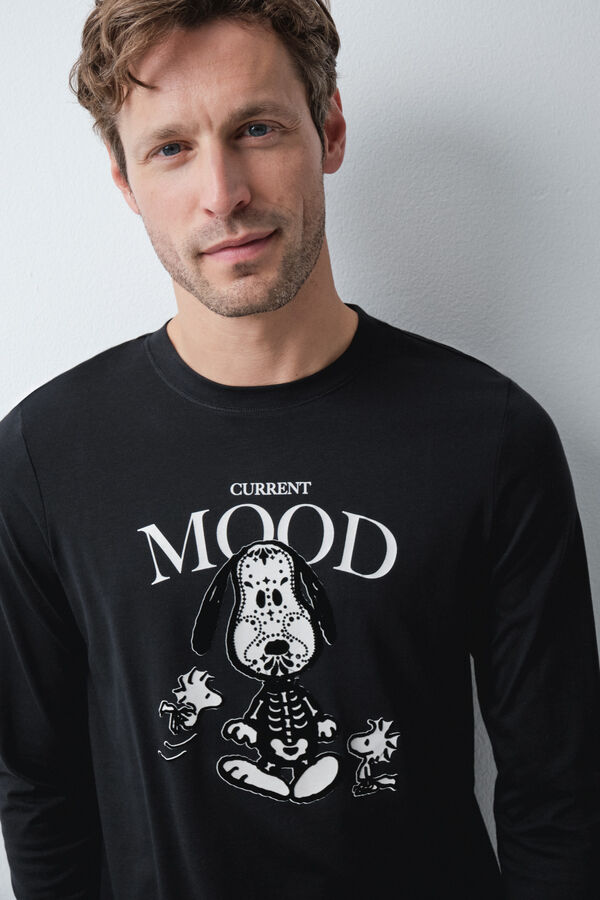 Women'secret Pyjama long en coton Snoopy Halloween noir