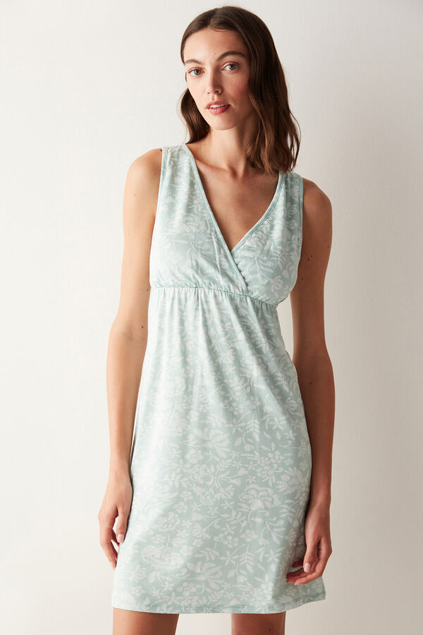 Womensecret Josie Green Patterned Nightgown Grün