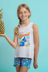 Admas Pijama corto Hawaii Stich gris