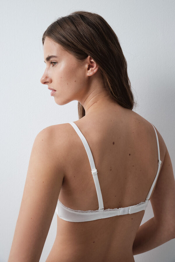 Women'secret White cotton triangle bra NATURAL white