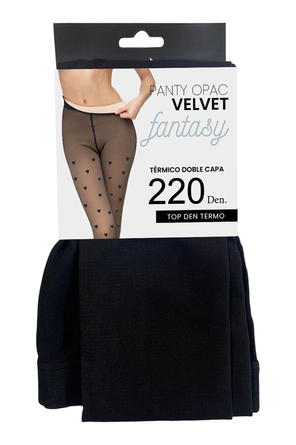 Ivette Bridal Double Layer Thermal Opac Panty 220Dn Velvet Fantasy black