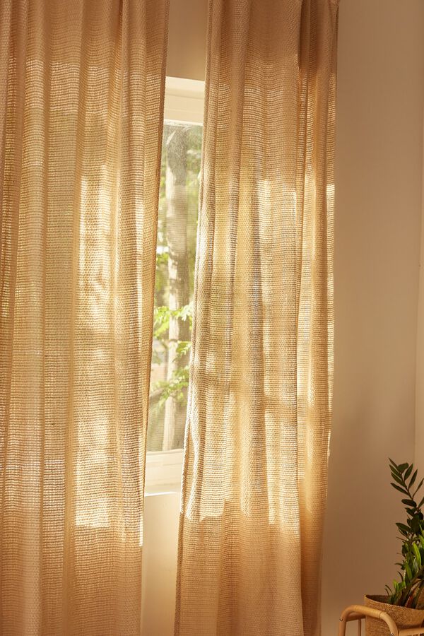 Calma House Ecru net curtain 140x280 printed