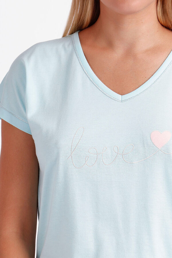 Womensecret ADMAS Heart in Love short-sleeved pyjamas for women bleu