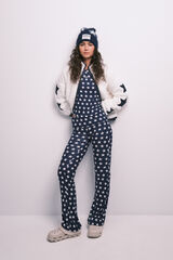 HI&BYE Navy blue star print long pyjamas blue