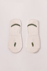 Women'secret Embroidered olive no-show socks nude