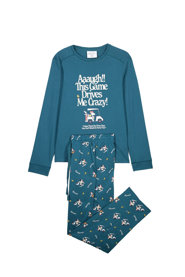 Women'secret Pijama largo algod&oacute;n Snoopy azul azul