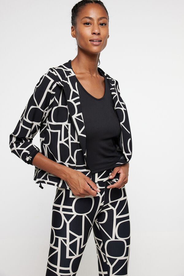 Only Play Sweatshirt com capuz estampada preto