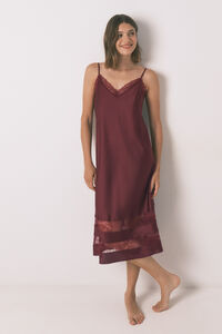 Women'secret Long nightgown wine lace nightgown
