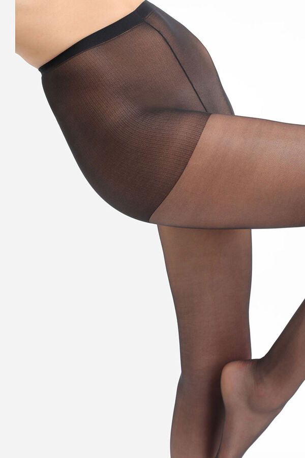 DIM Panty con acabado satinado negro 15 DEN black