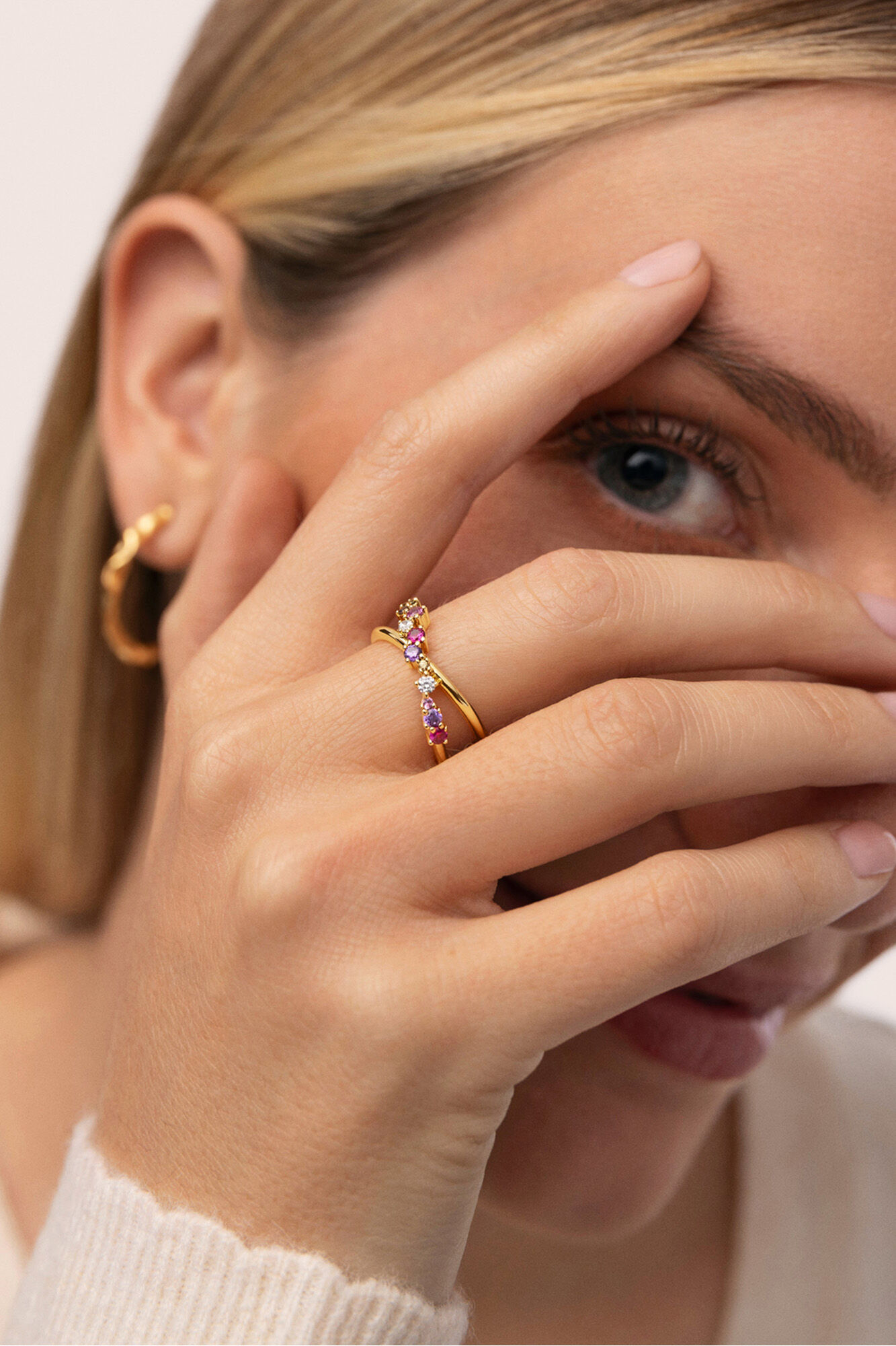 Singularu Vergoldeter Stern-Kreuz-Ring