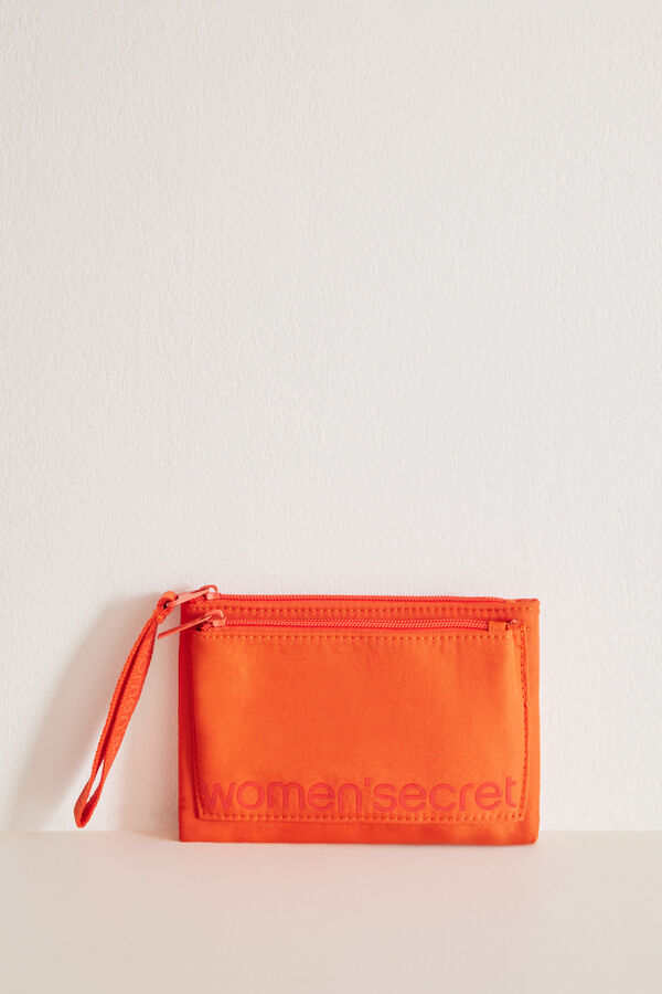 Womensecret Kisméretű narancssárga pénztárca piros