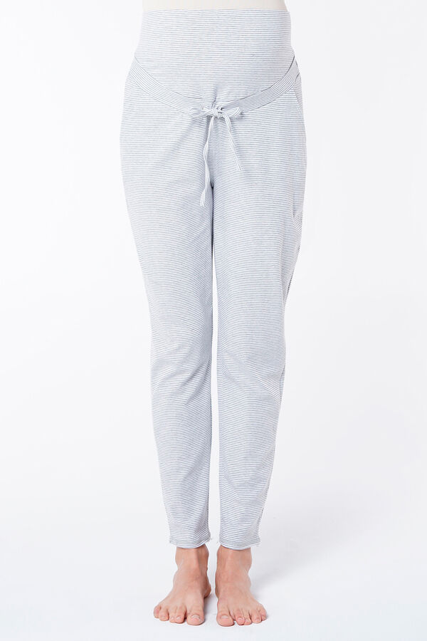 Womensecret Pantalón de pijama maternity rayas gris