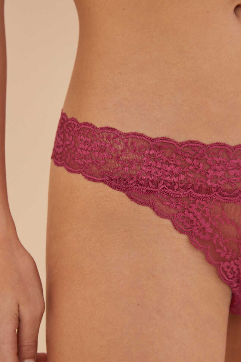 Womensecret Maroon lace panty pink