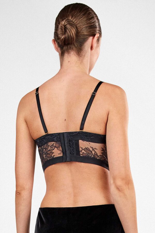 Gisela Lace and velvet bustier black
